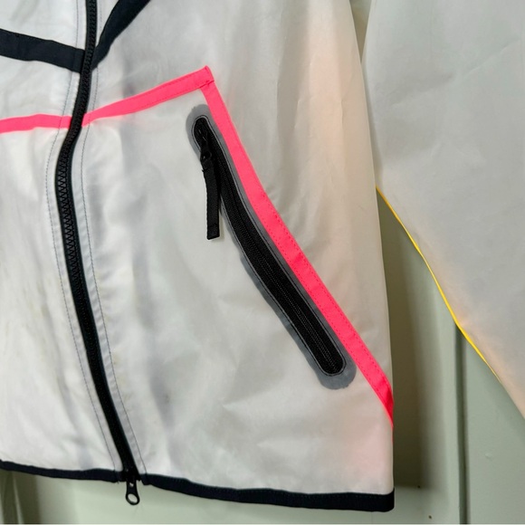 Vintage Rare Nike See Thro Windbreaker Jacket with Neon Stripes & Logo - Picture 8 of 13